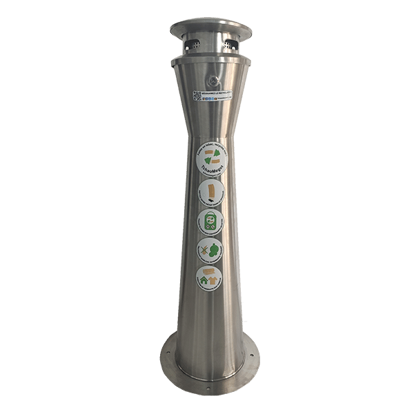 CP008 Cendrier Liberty connecté 12L – Inox