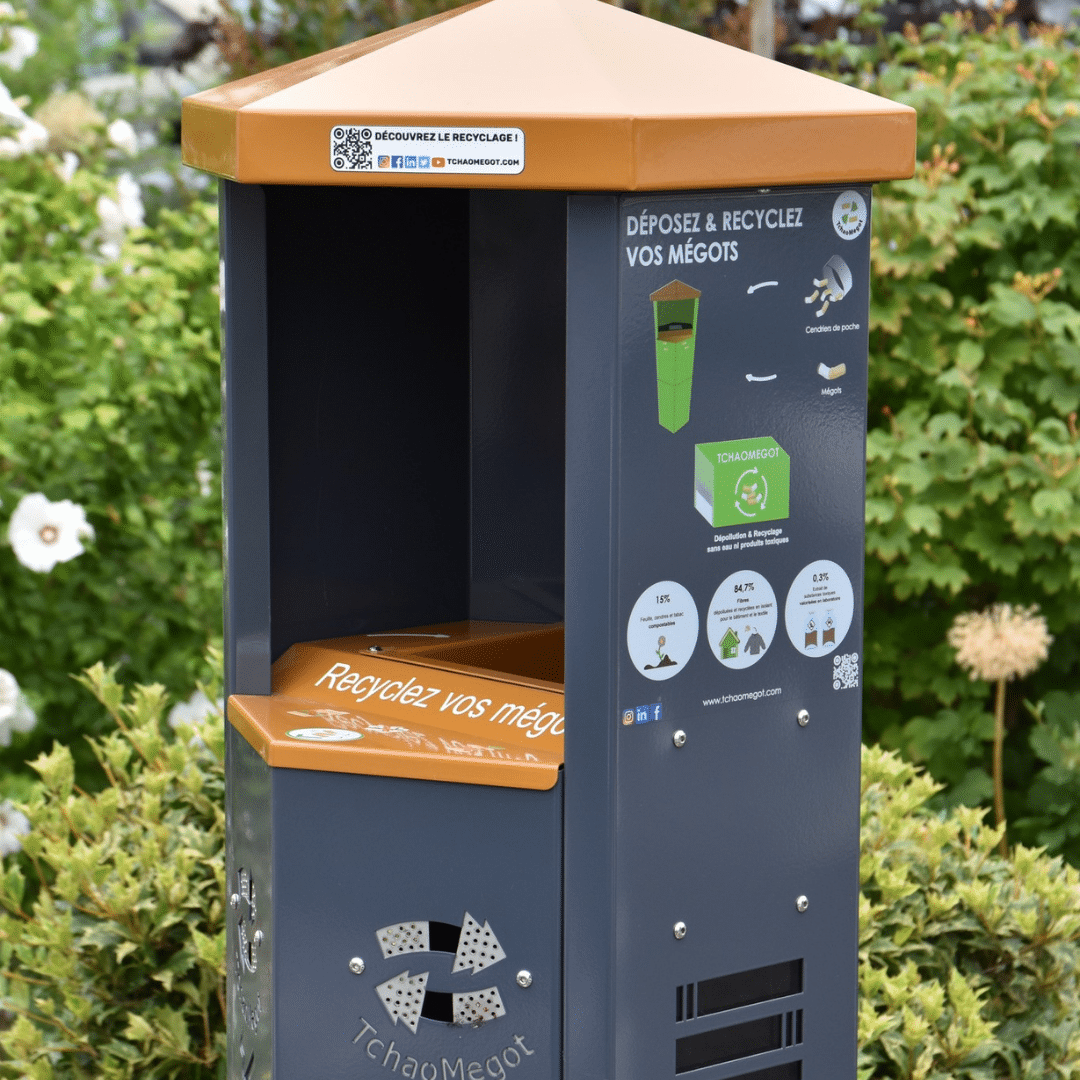 tchaomegot recyclage megot cigarette abris fumeur collecteur megotier abris fumeur